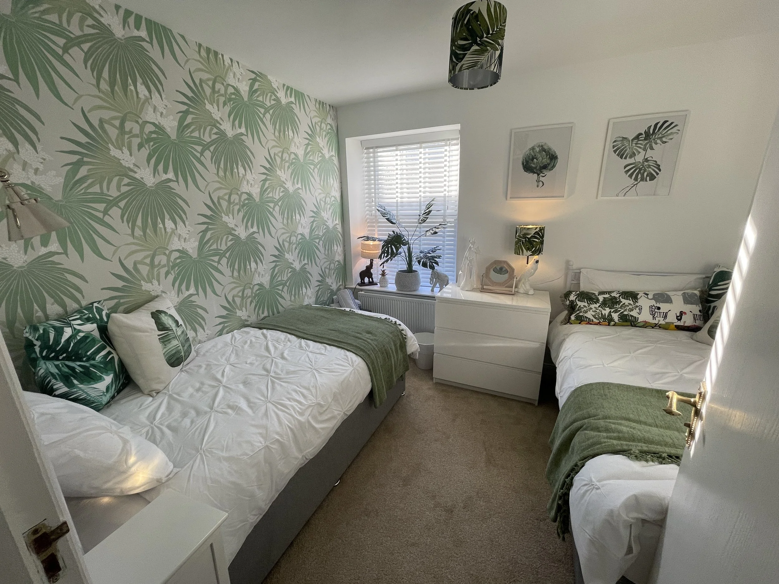 Jungle Room with two single beds