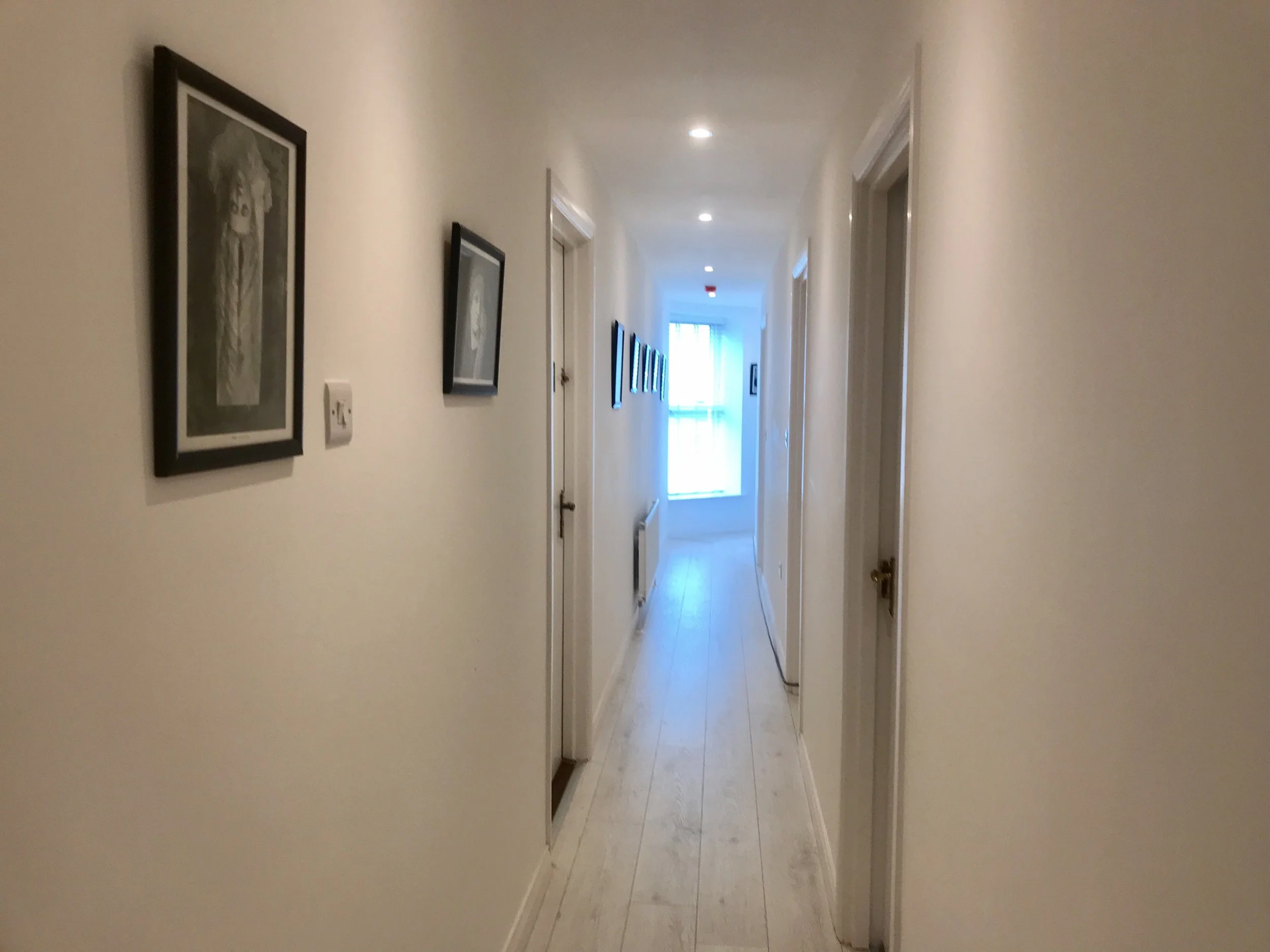 Long bright corridor. 