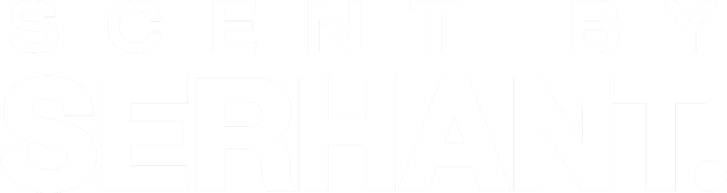 Logo on black background that reads: 'SCENT BY SERHANT'.