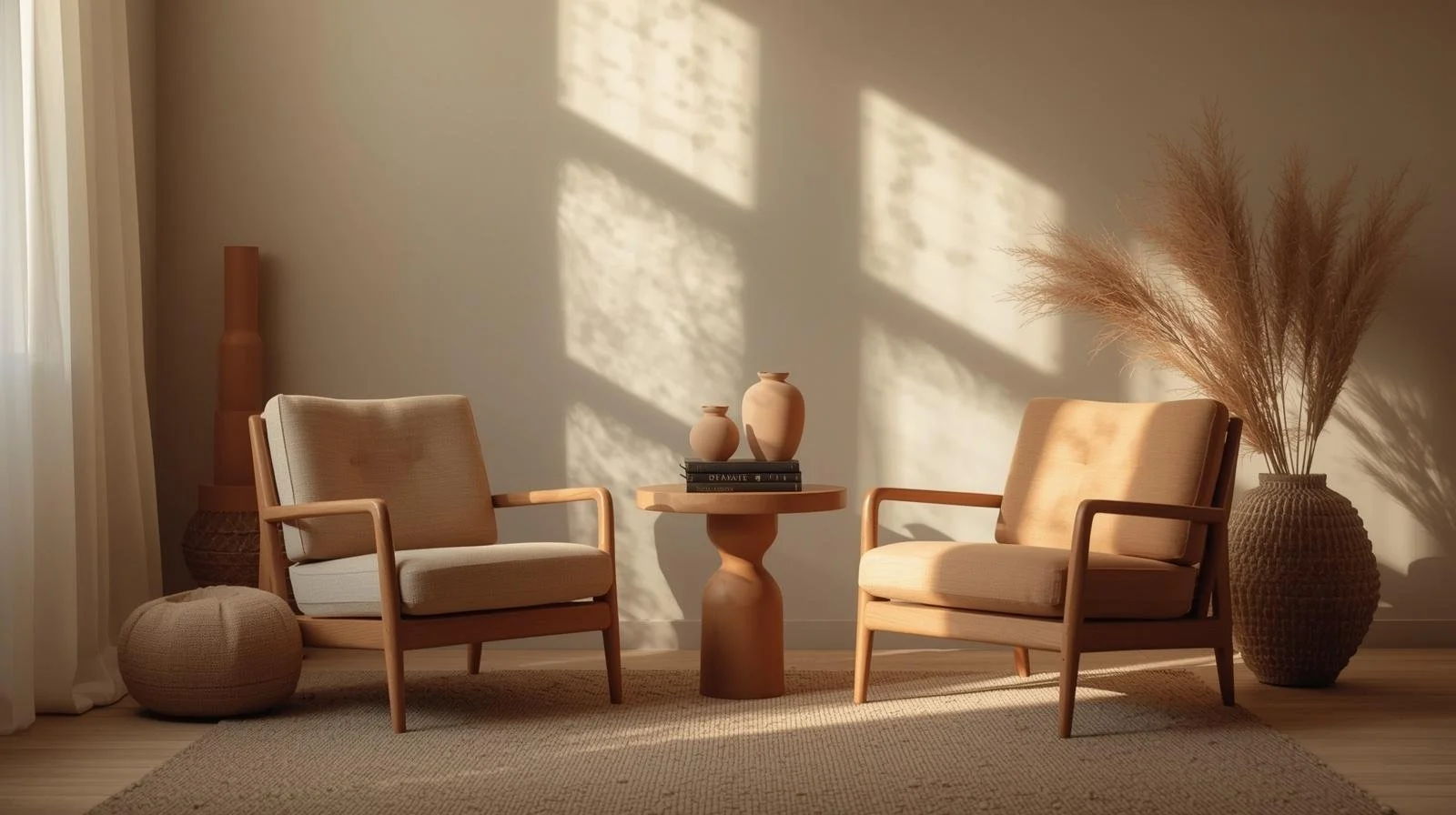 Sunlit therapy room with neutral tones designed for comfort and reflection