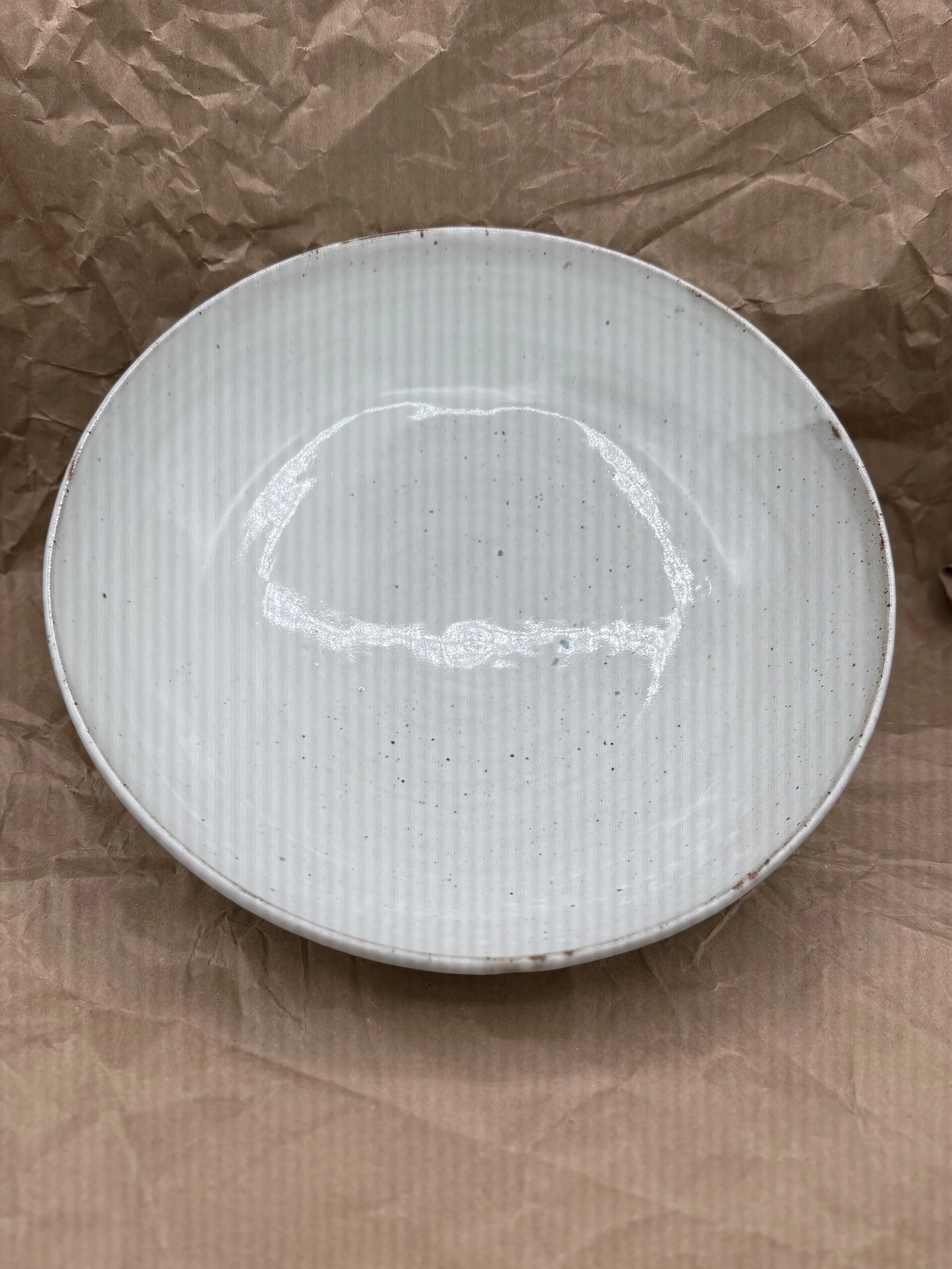 White Stoneware Serving Bowl