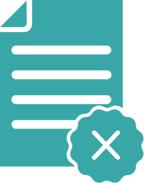 Document with text lines and an overlayed cancel or delete icon