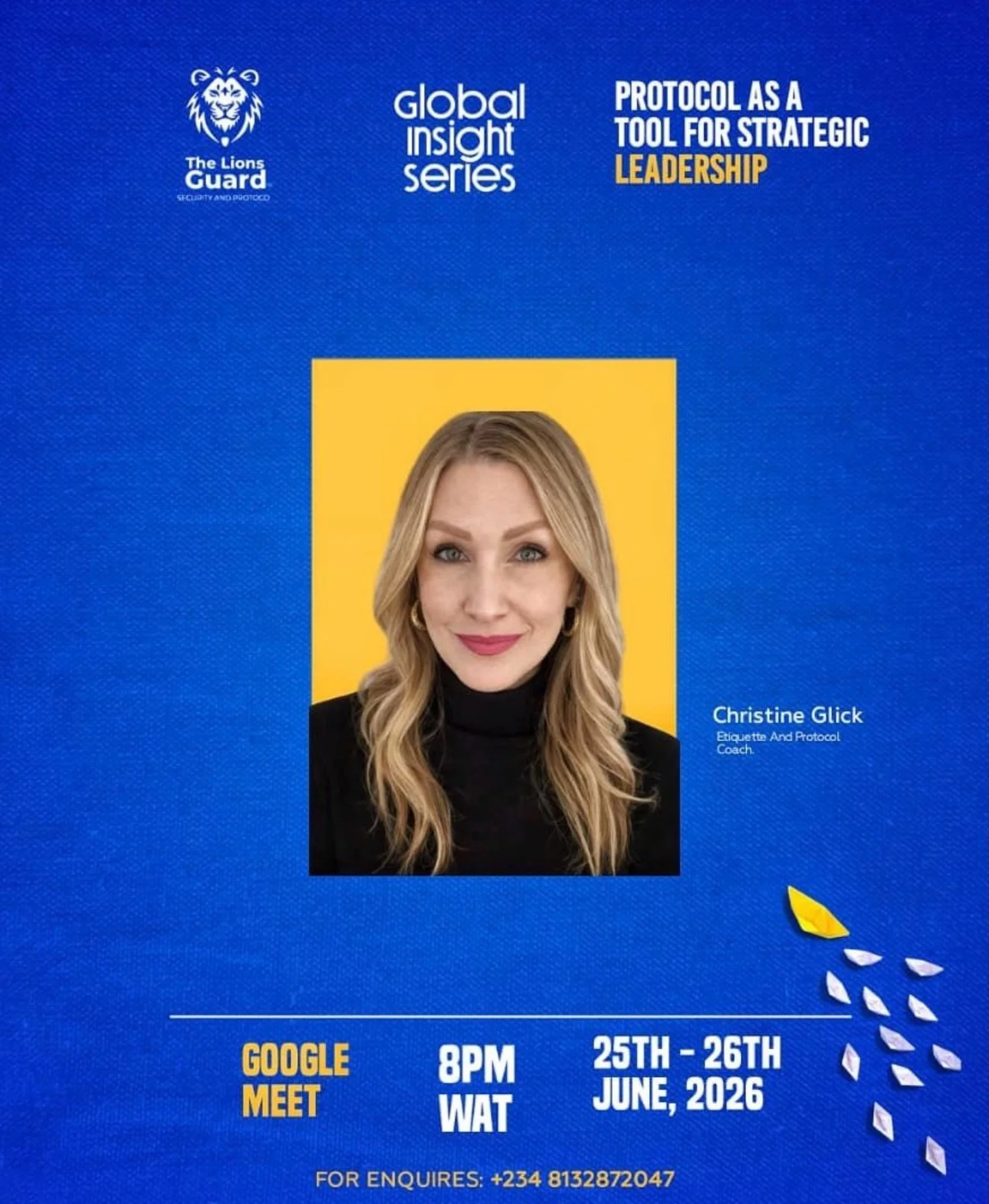 Truly an honor! I am very much looking forward to the discussion as the topic is greatly important to me. 

#globalinsightseries2026 #humanconnection #protocol #etiquette #kindnessiseverything