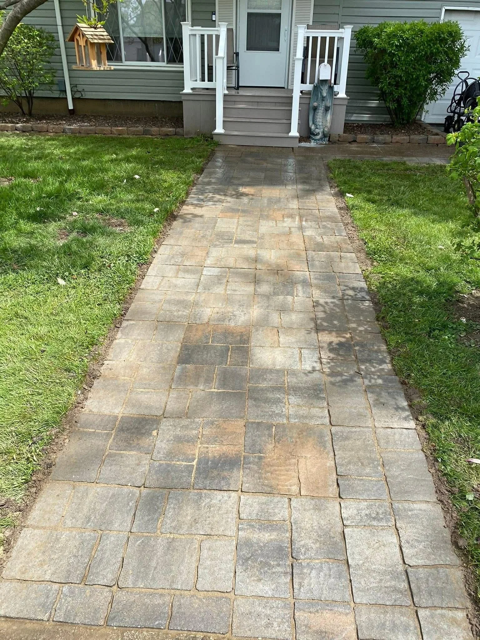 new hardscape walkway designed and installed by CPM Chris' Property Maintenance Inc. in Niagara County NY