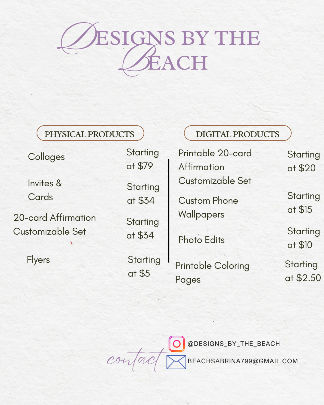 Designs By The Beach Flyer, 2026