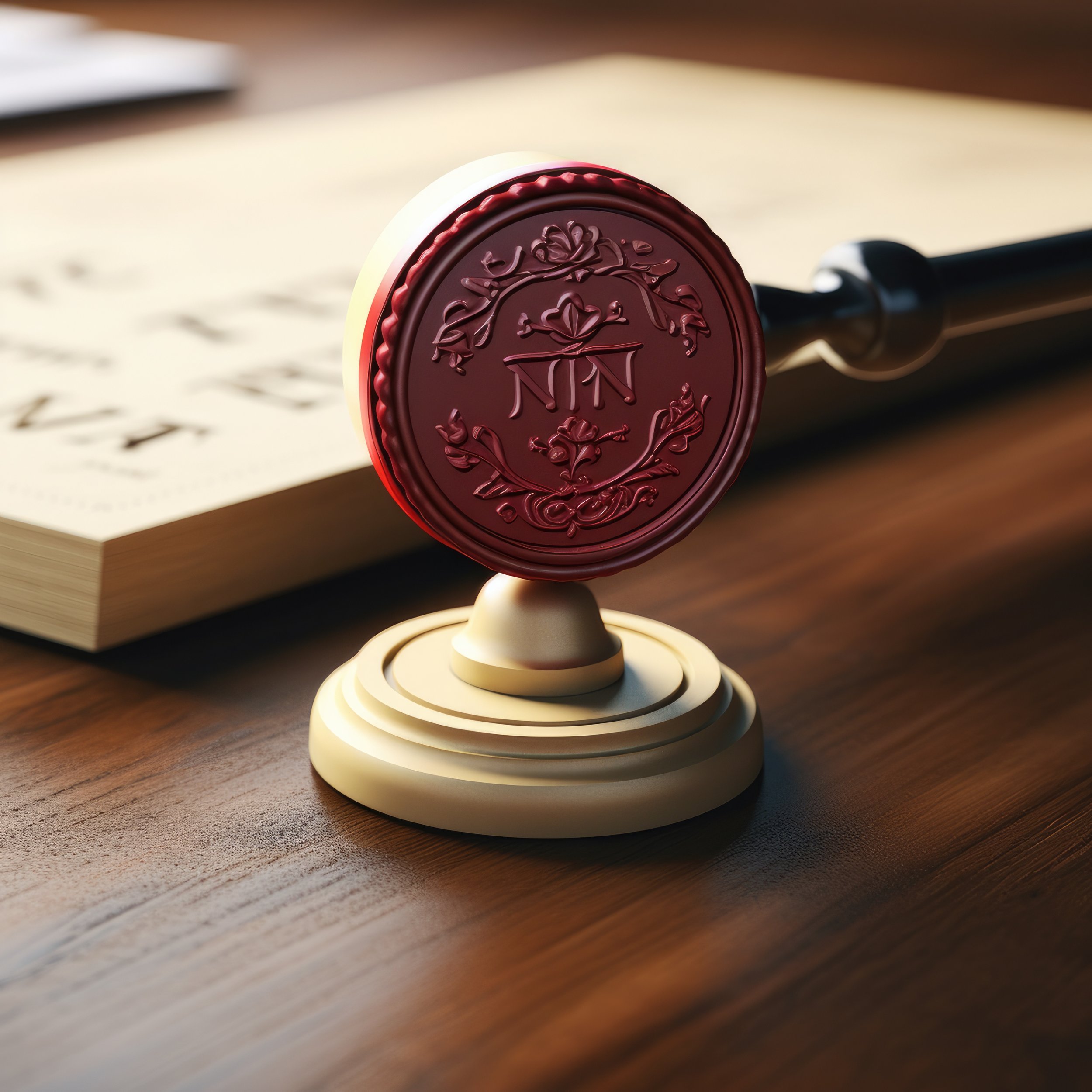 Notary public seal and stamp for official document notarization