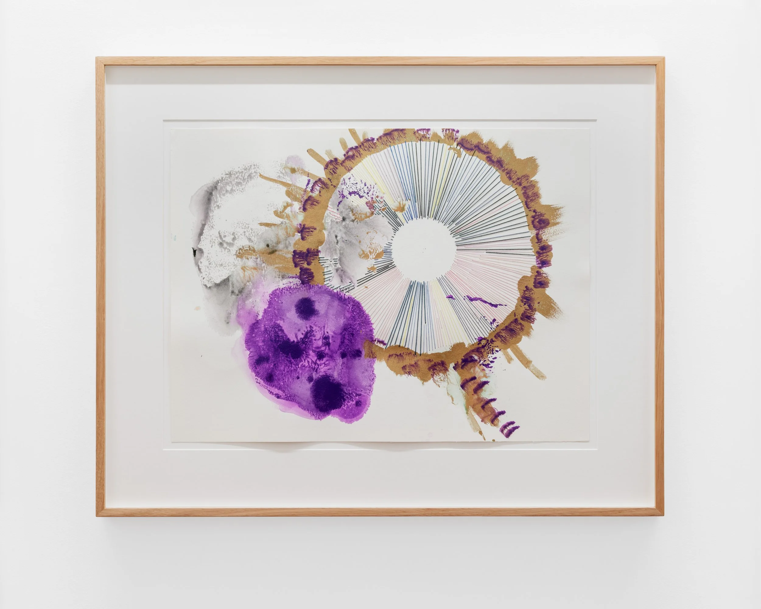 The Sea Swells and Reflects, 2025
Acrylic, graphite, watercolour and embroidery thread on paper
45.75 x 61 cm
18 x 24 in