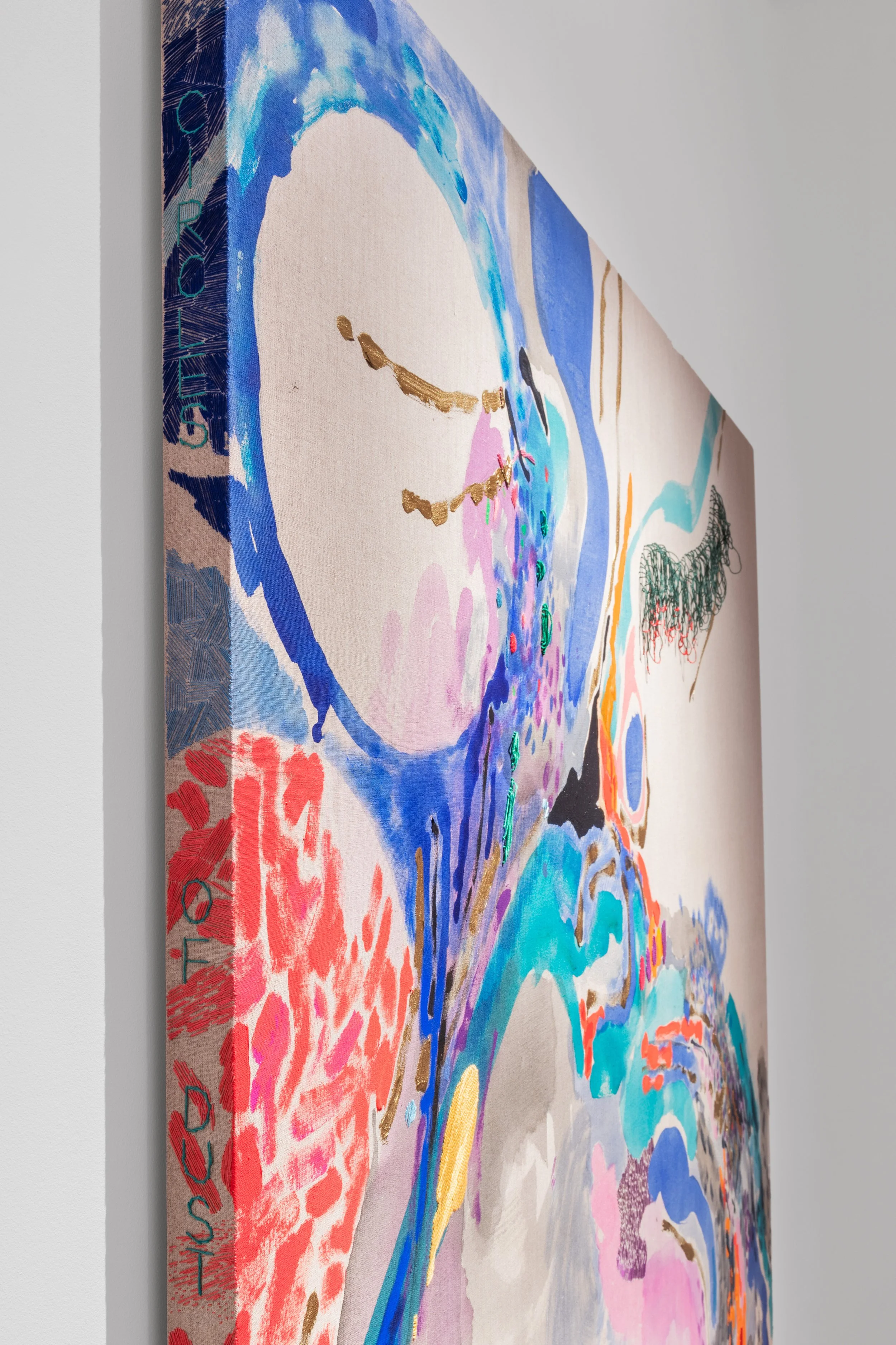 CirCircle of Dust Reshaping the Air, 2025
Acrylic and embroidery on linen
152.5 x 152.5 cm
60 x 60 in