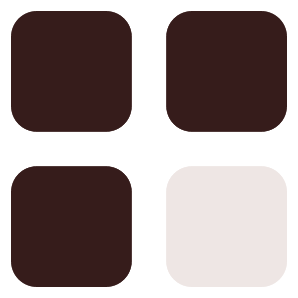 A minimalist graphic of a puzzle piece with four parts, three in blue and one in white.