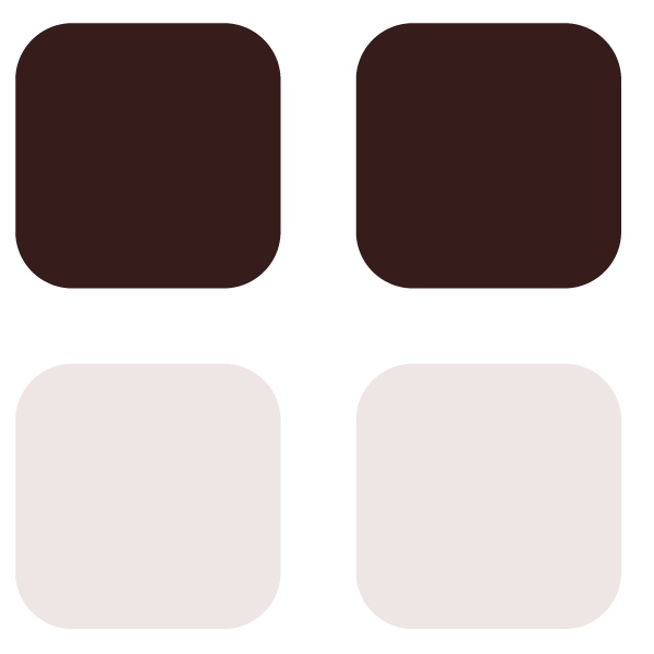 Four square shapes arranged in a grid, with two blue squares on top and two white squares on the bottom.