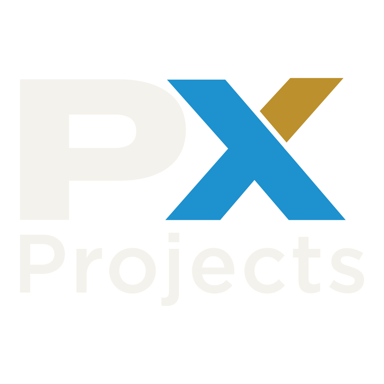 Logo with stylized letters P and X, with a gold check mark above the X, and the text 'Projects' partially visible underneath. PRAXA Projects Icon