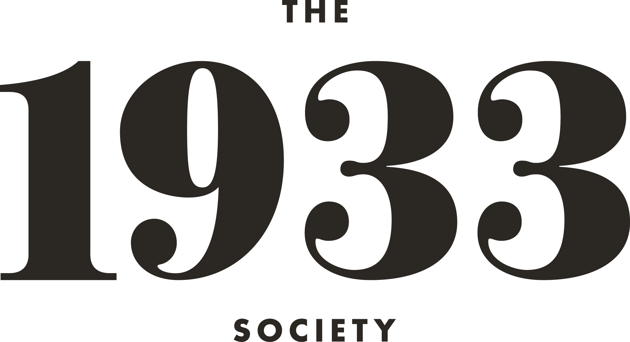 Black text on a black background with the large numbers "1933" and the words "The Society" above and below the numbers.