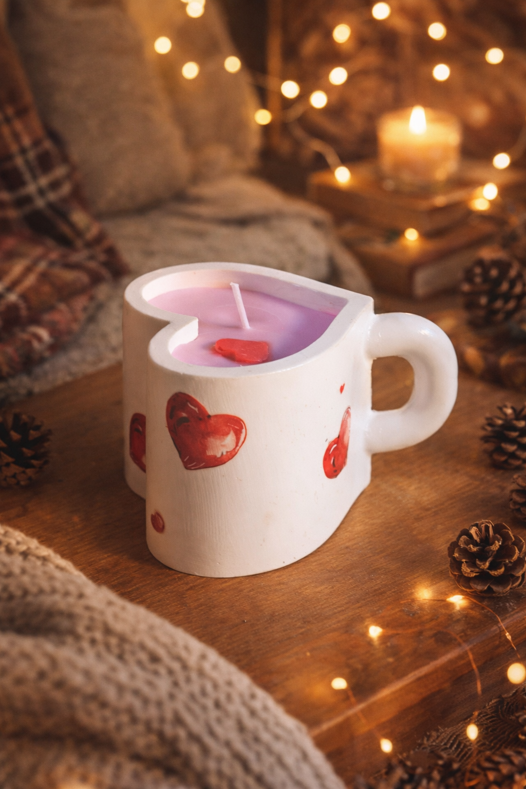 Heart cup candle
