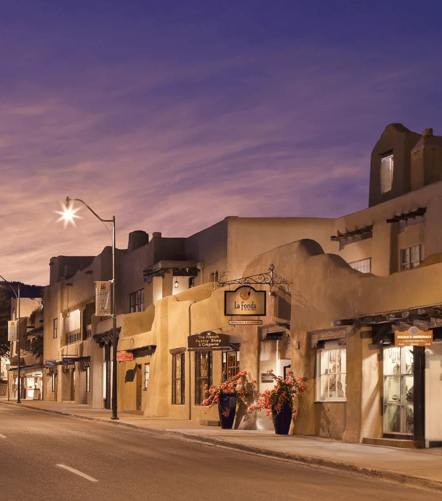 el passeo strip in Santa Fe, New Mexico