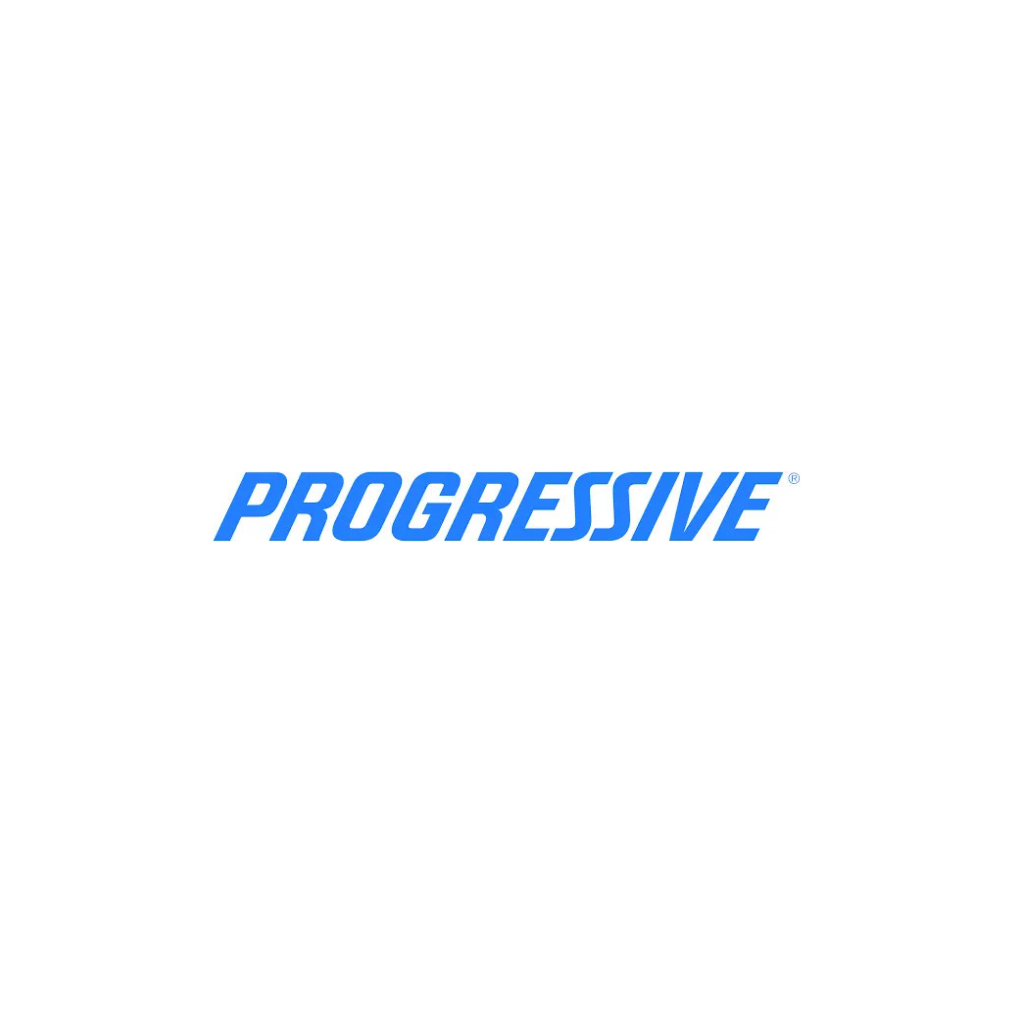 Progressive insurance logo on a black background.