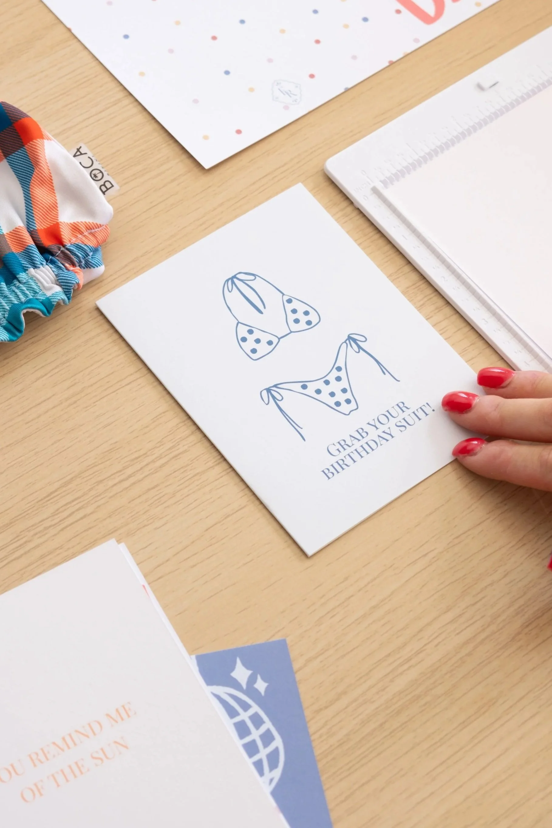 Polka Dot Birthday Suit Card