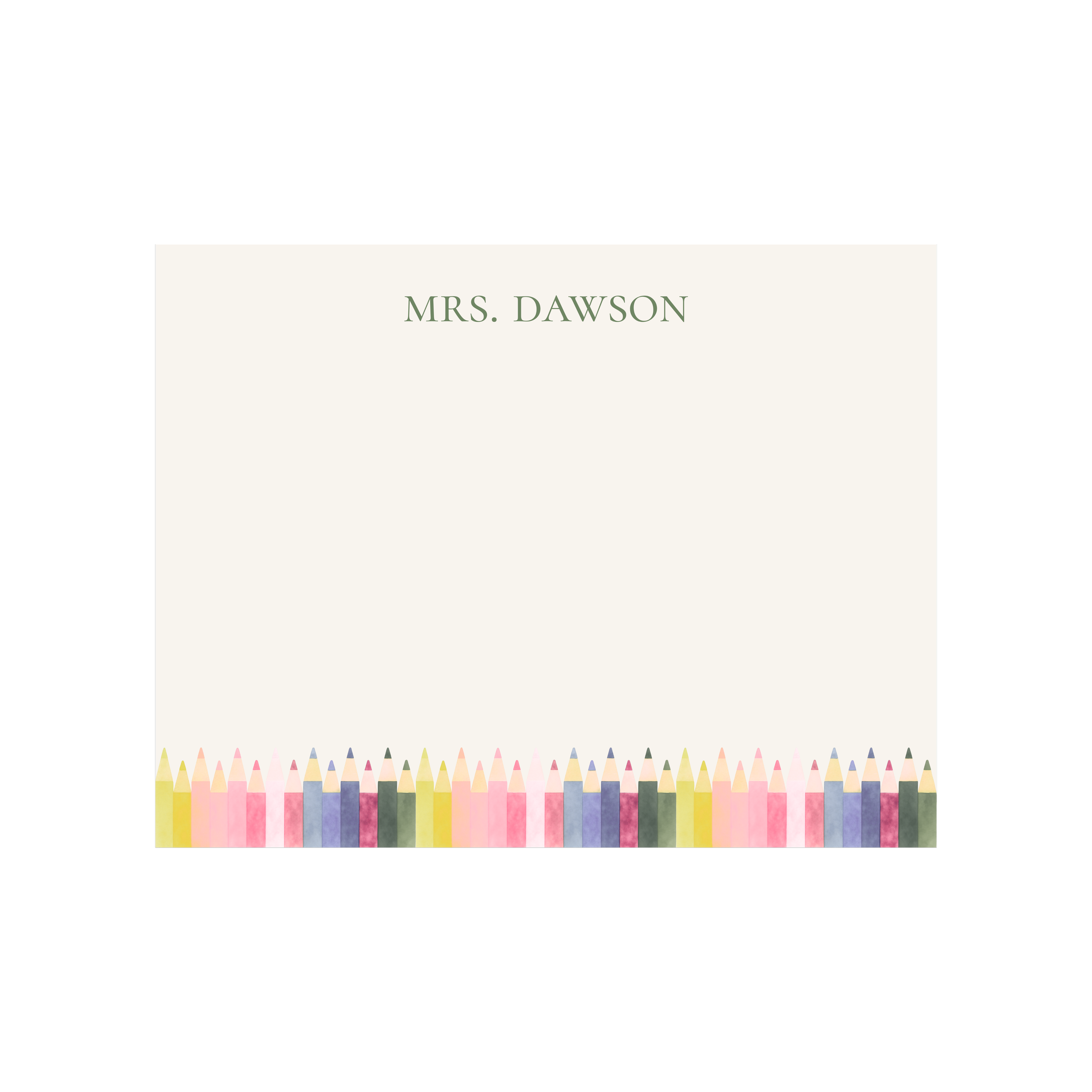 Personalized Pencil Flat Cards