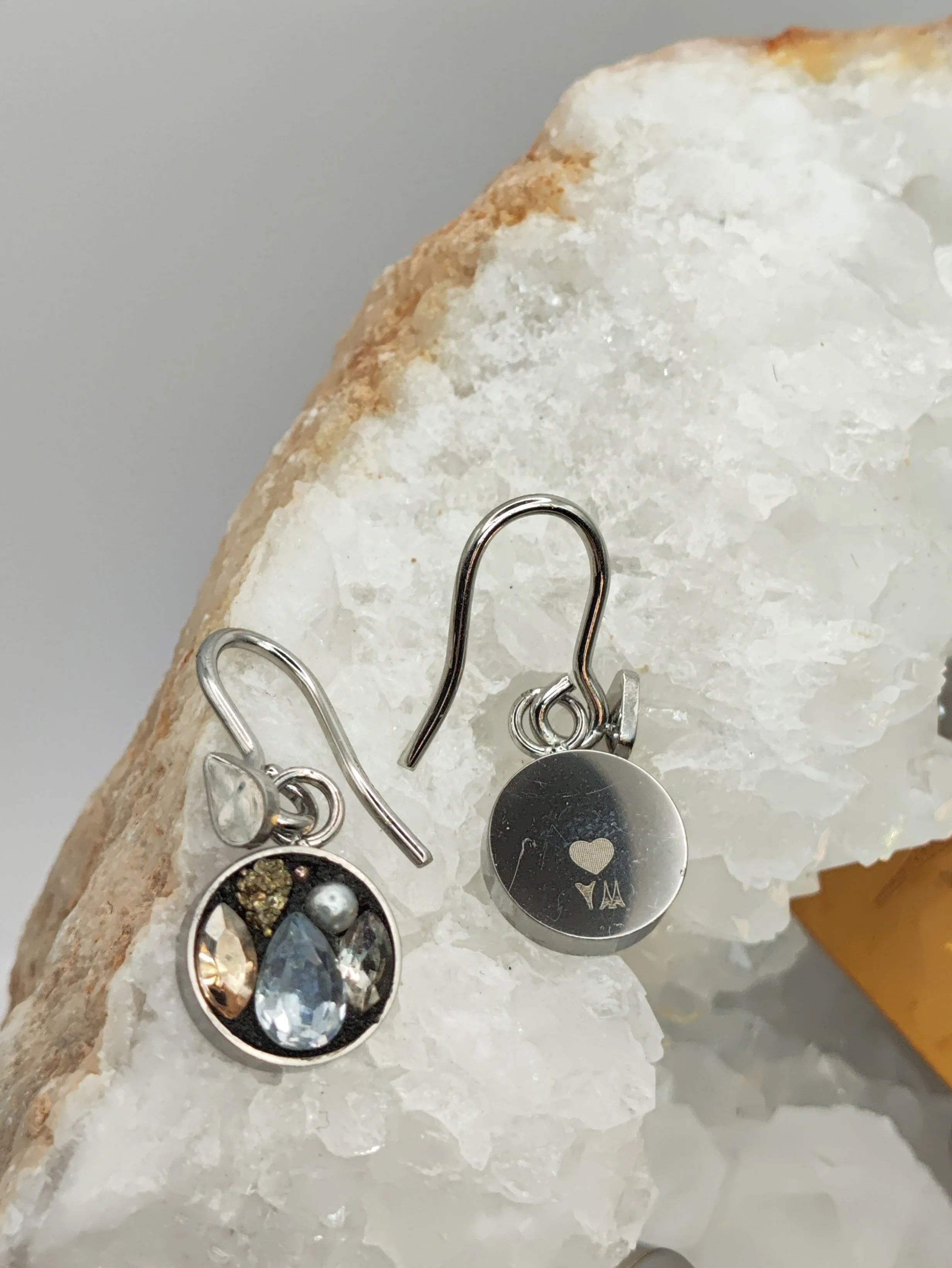 Boucles d oreilles en Rhodium
