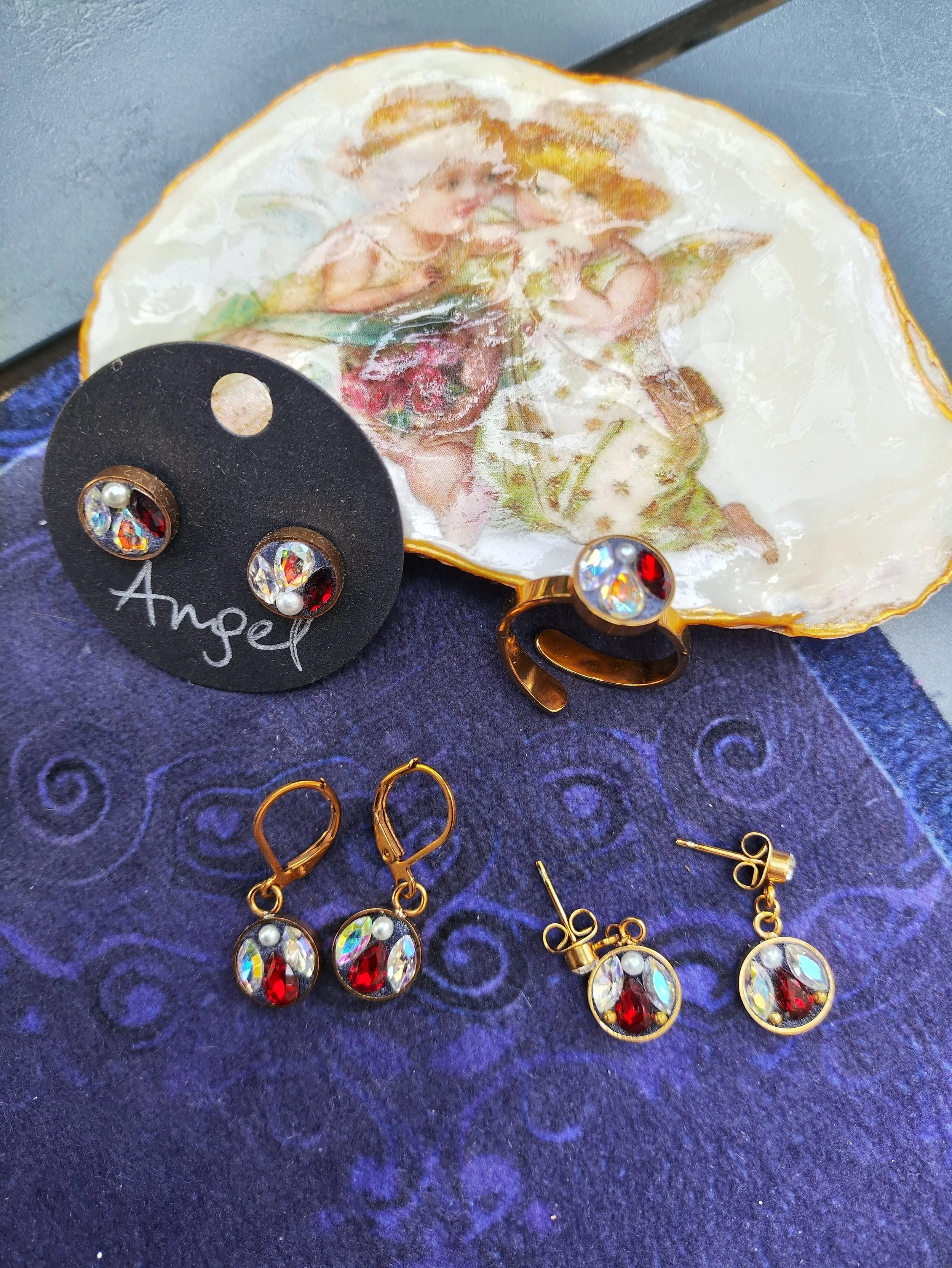 Boucles d oreilles ange or rose 18k plaqué
