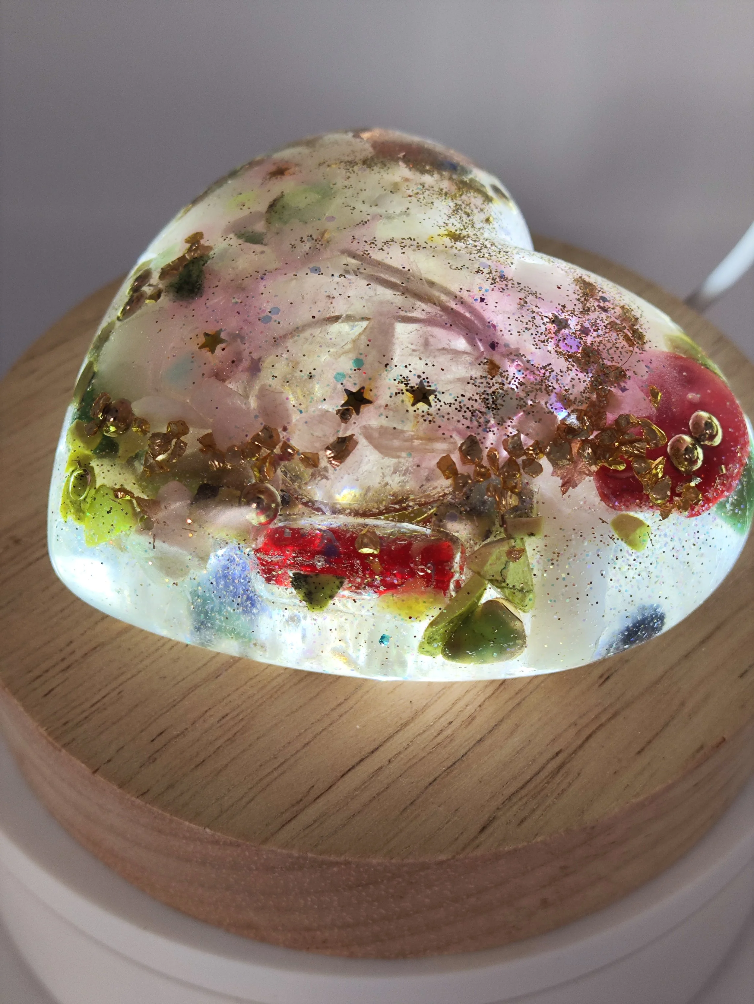 Coeur en orgonite pour se connecter  a son 💜