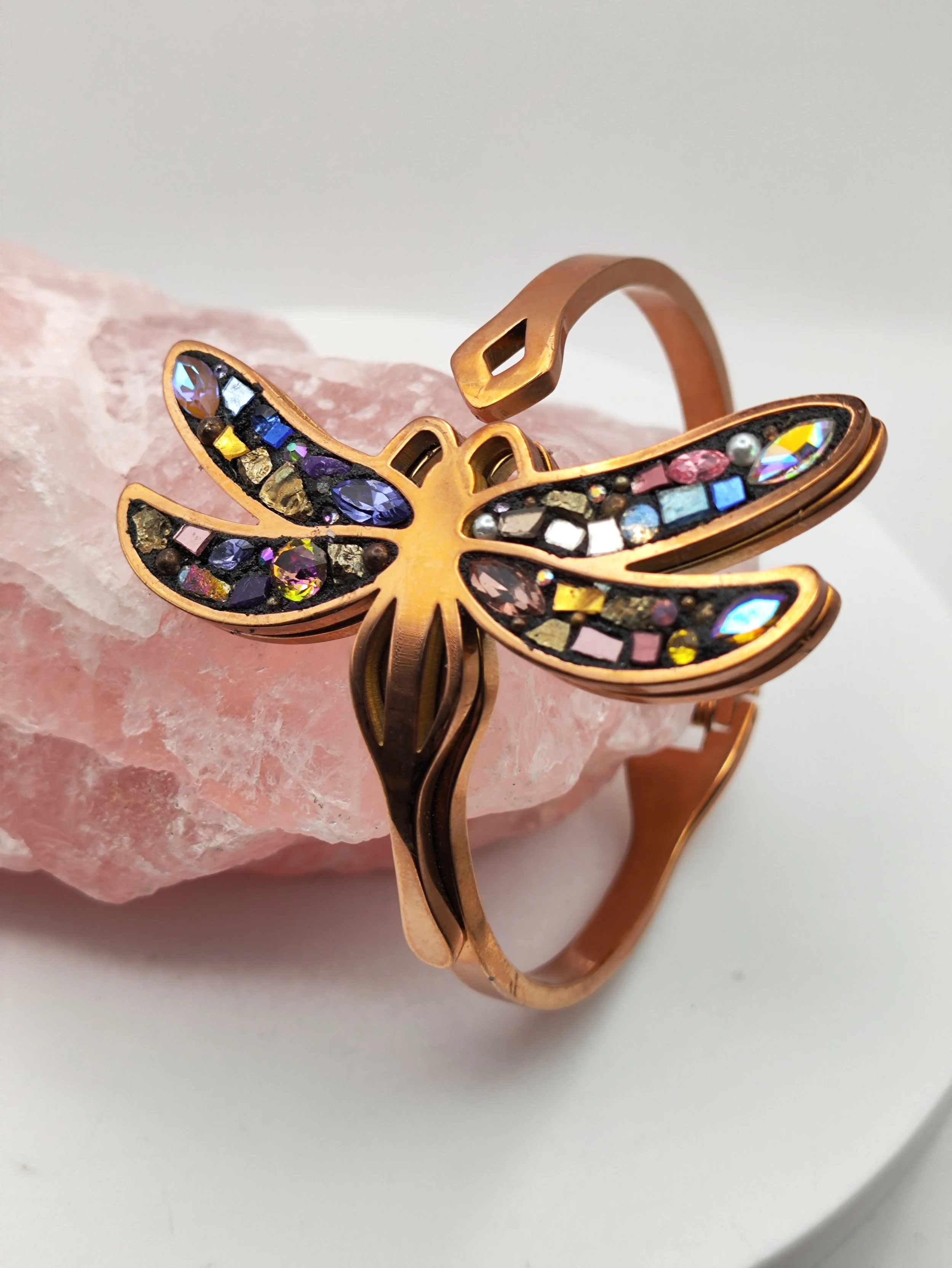 Bracelet Libellule or rose 18k plaqué