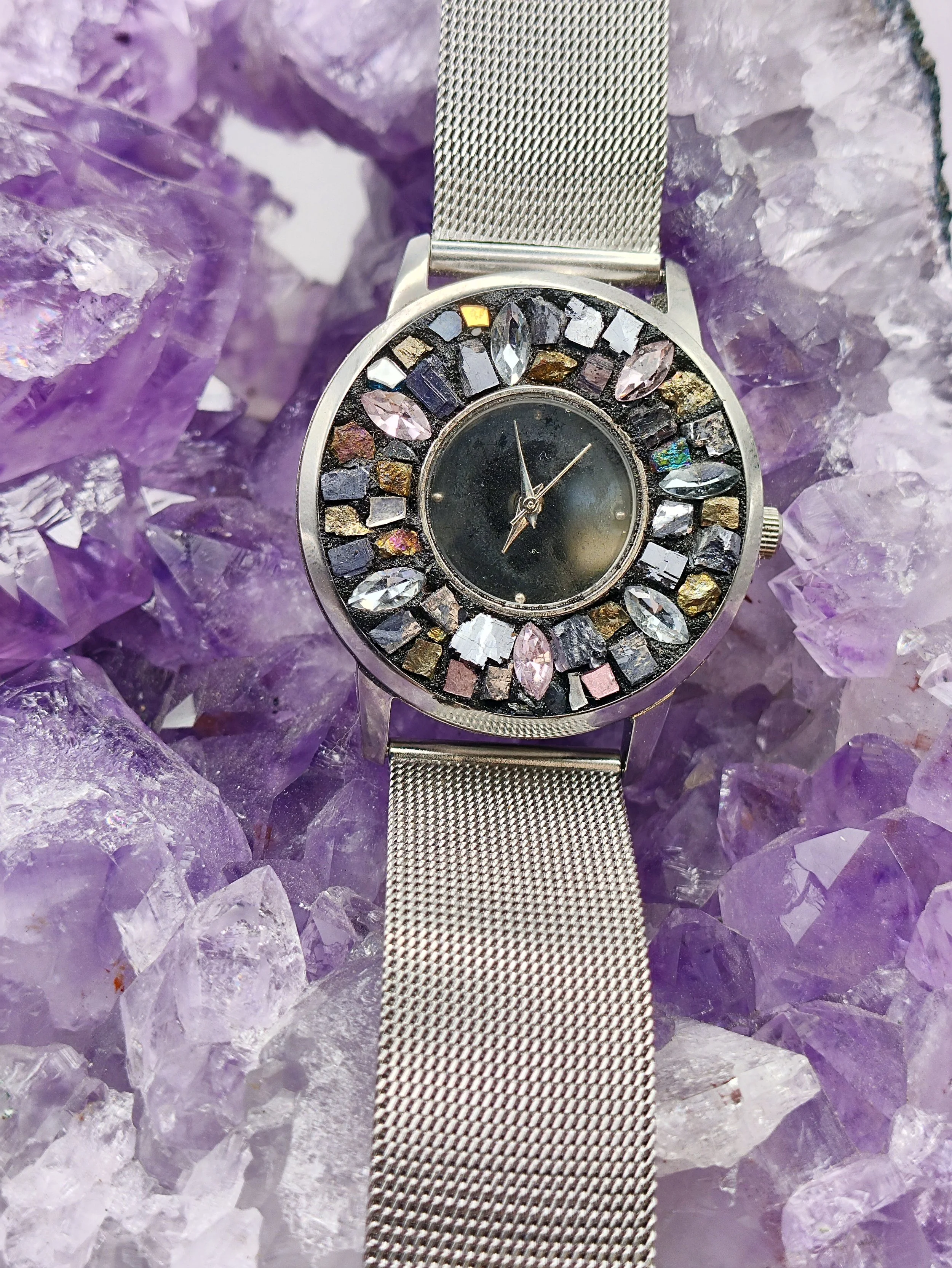 Montre bijou mosaique mixte