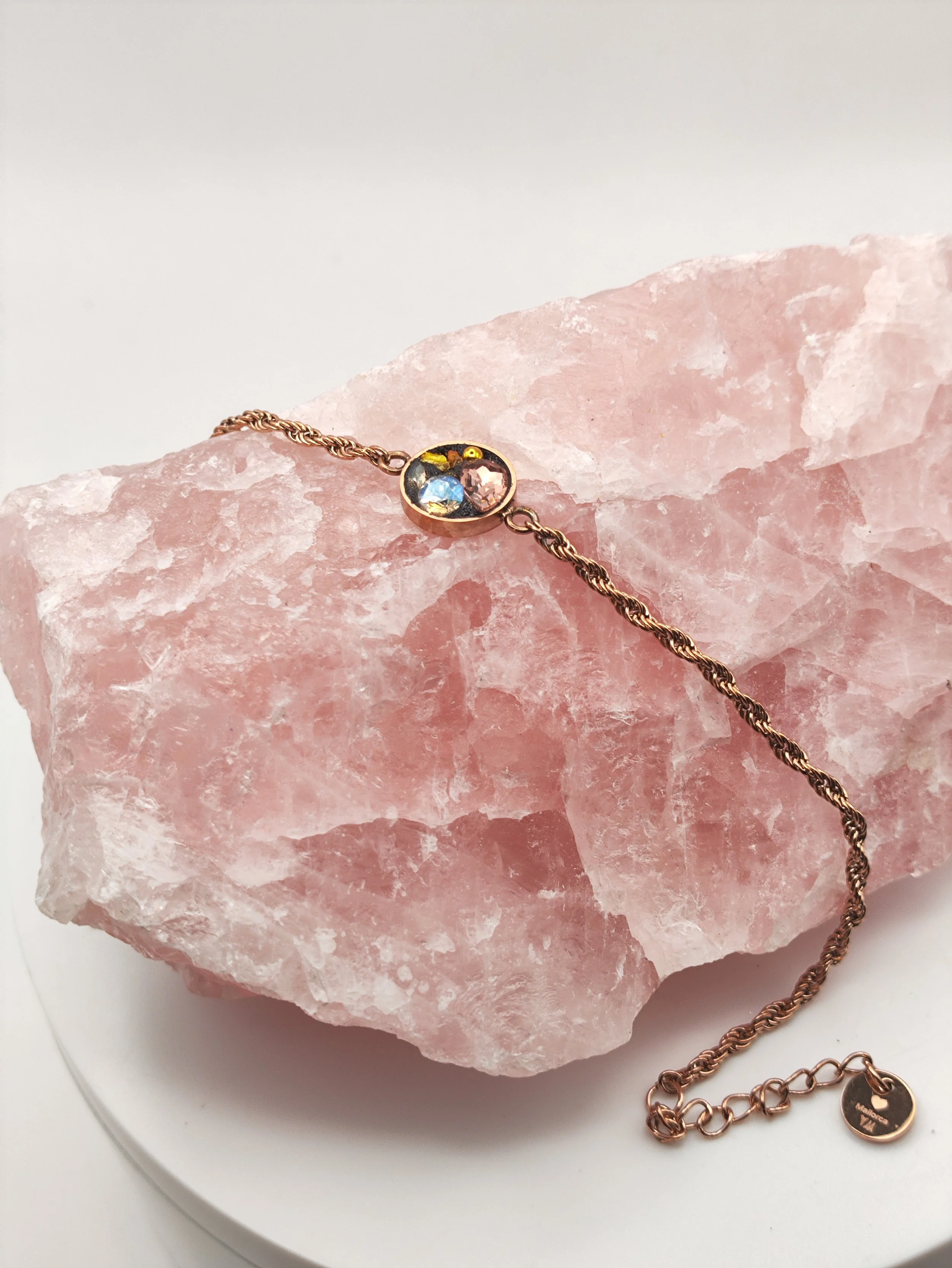 bracelet ajustable or rose plaqué 18k