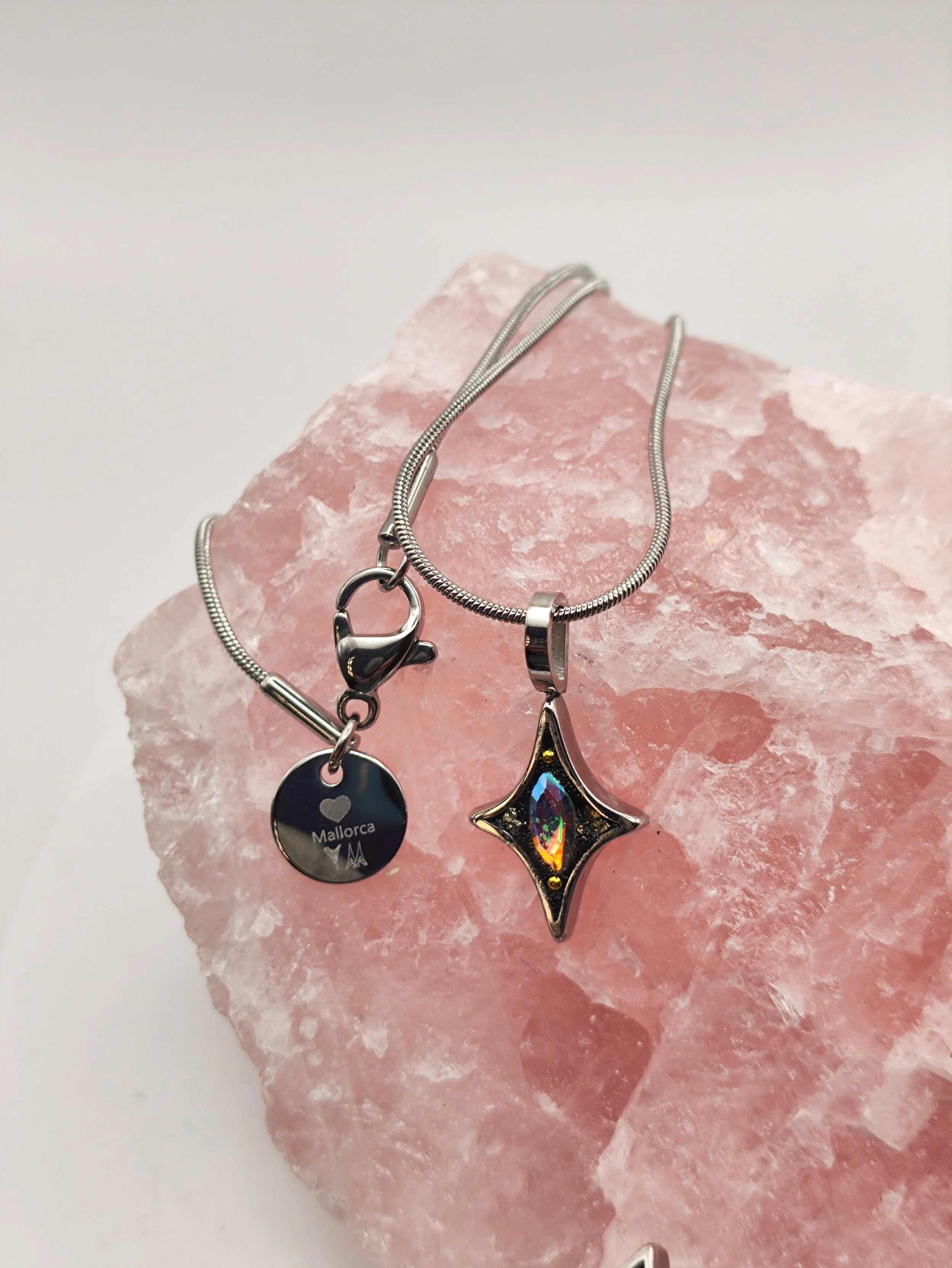 Pendentif Etoile de protection rhodium
