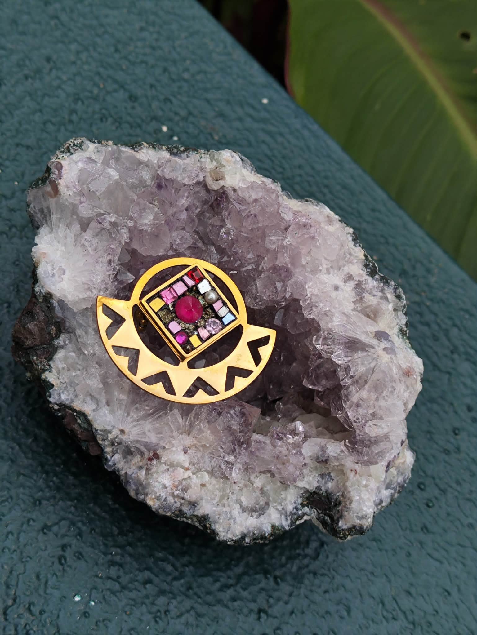 Broche soleil inca