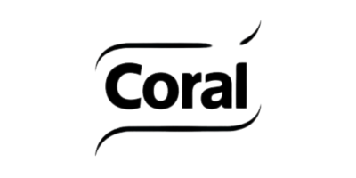 Close-up of a black container with a partially visible white label reading 'Coral'.