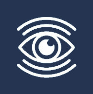 Symbol eines Auges mit Wellenlinien, symbolisiert Überwachung oder CCTV