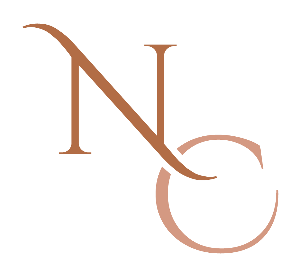 Stylized logo with the letters N and C intertwined in brown and pink colors.