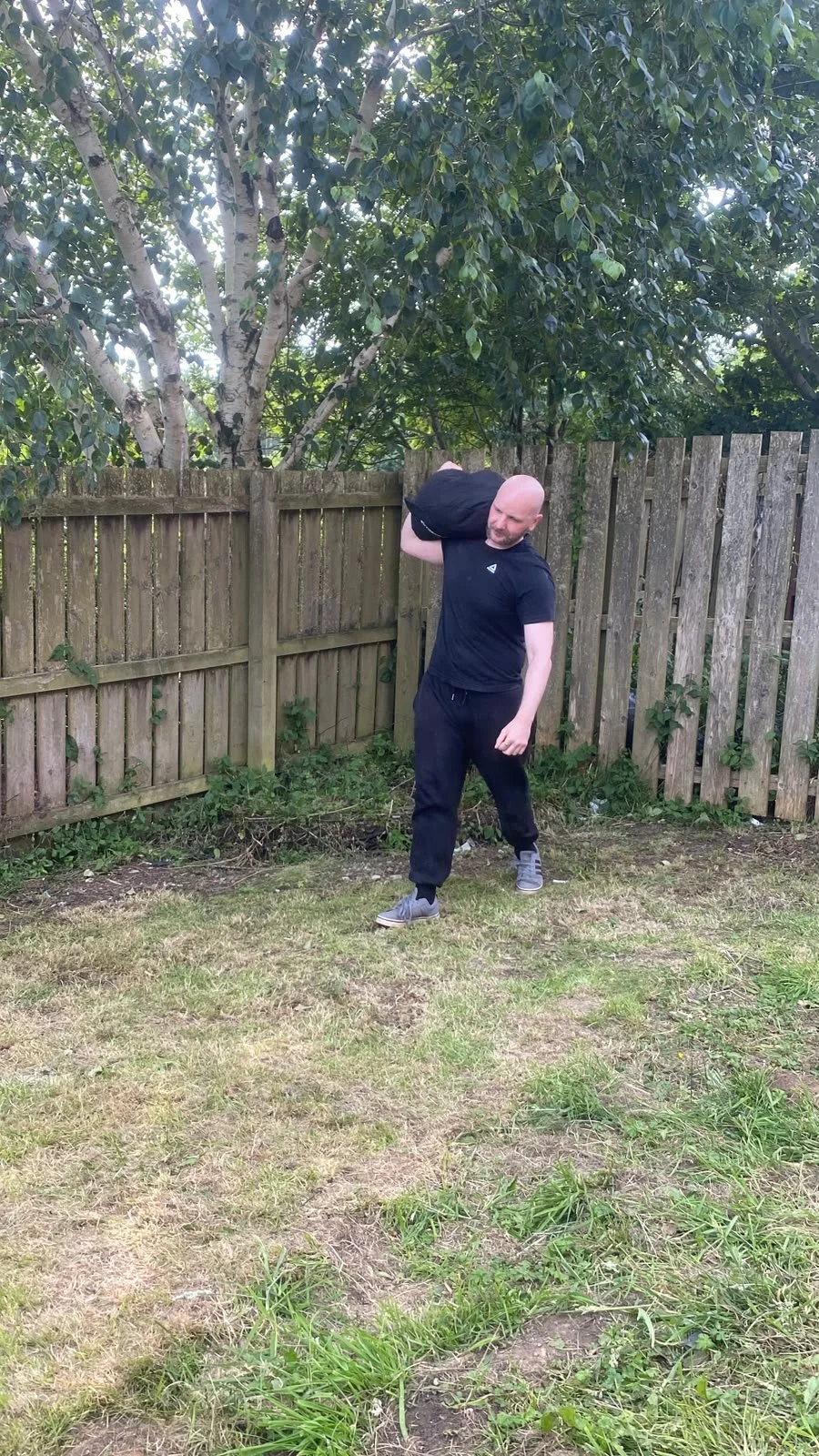 Ross exploring natural movements with 50kg sandbag