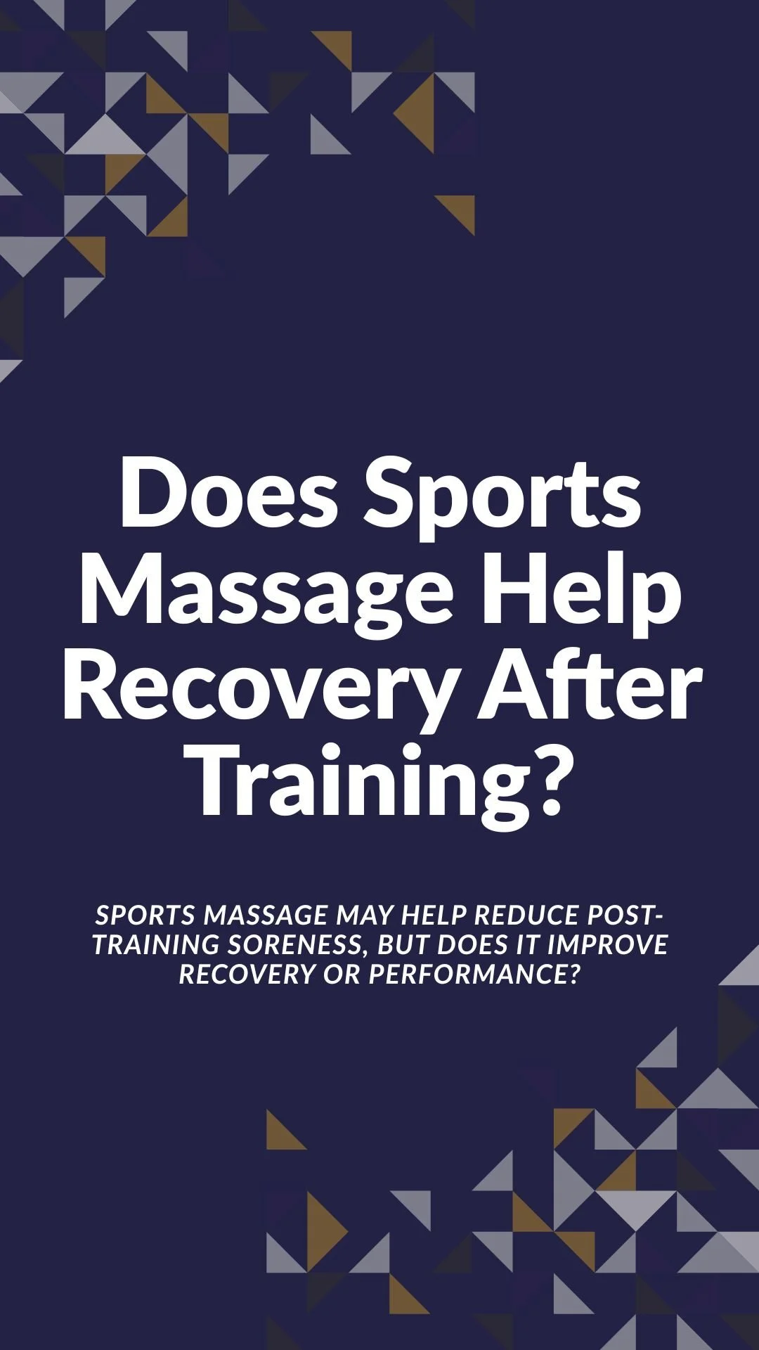 Does Sports Massage Help Recovery After Training?