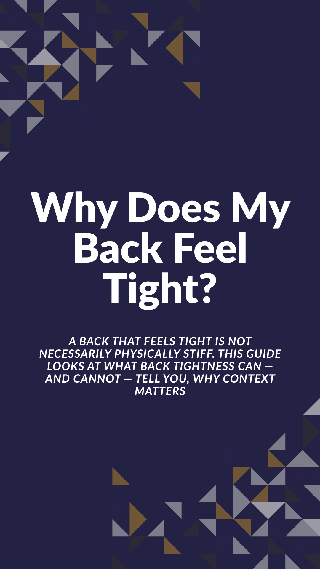 Why Does My Back Feel Tight?