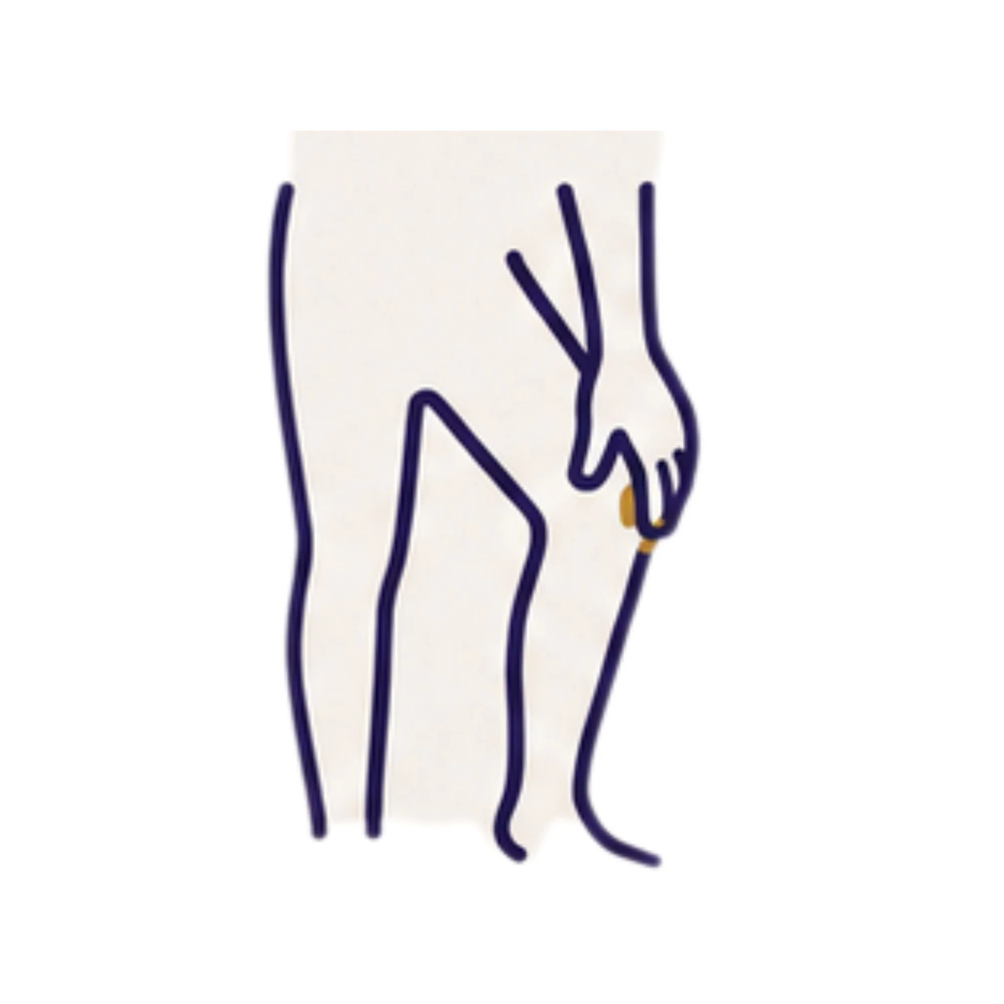 Illustration focused on the knee