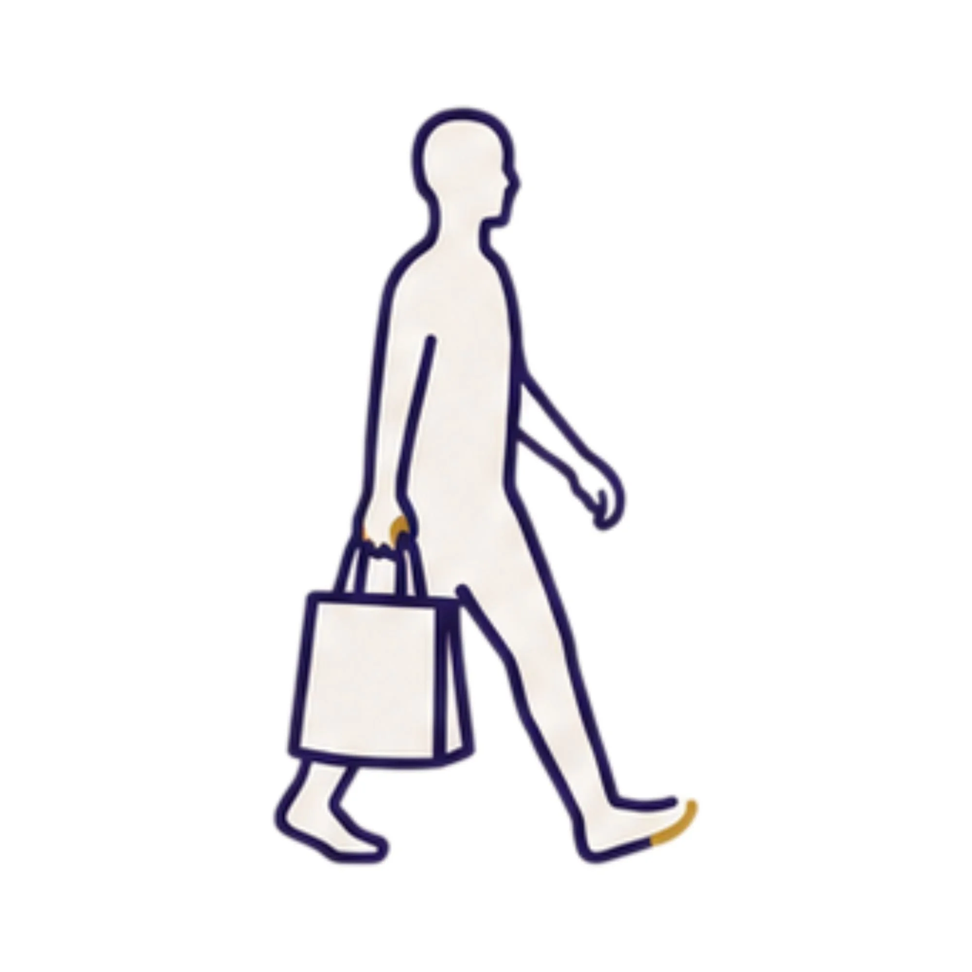 illustration person carrying shopping bag