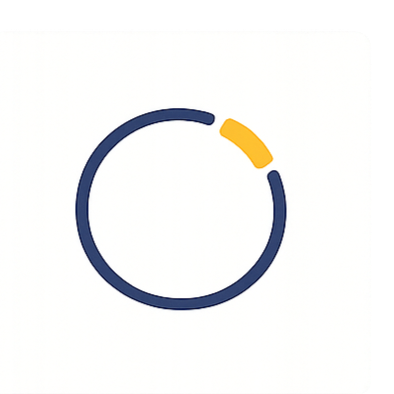 circle with broken part in gold indication movement