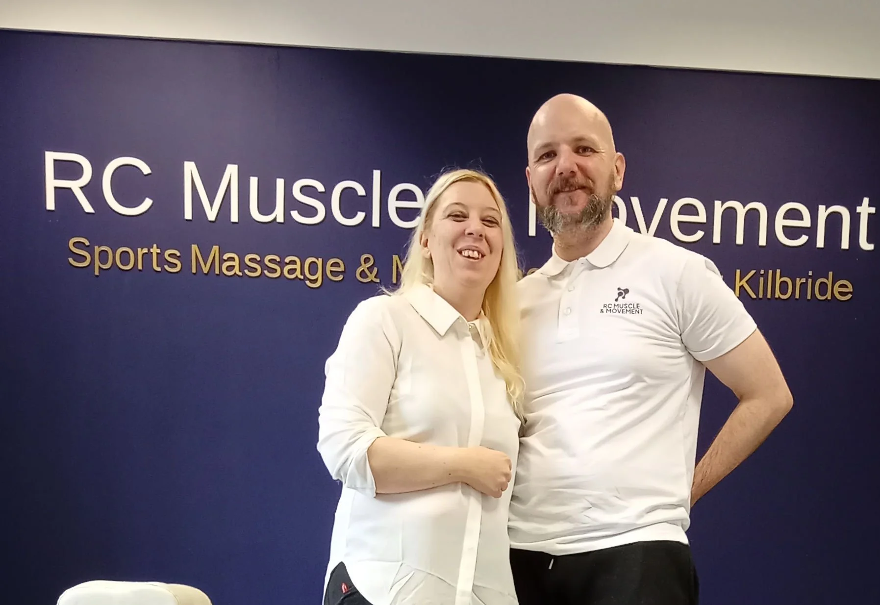 Ross Canning and Paula, the husband-and-wife team behind RC Muscle & Movement in East Kilbride.
