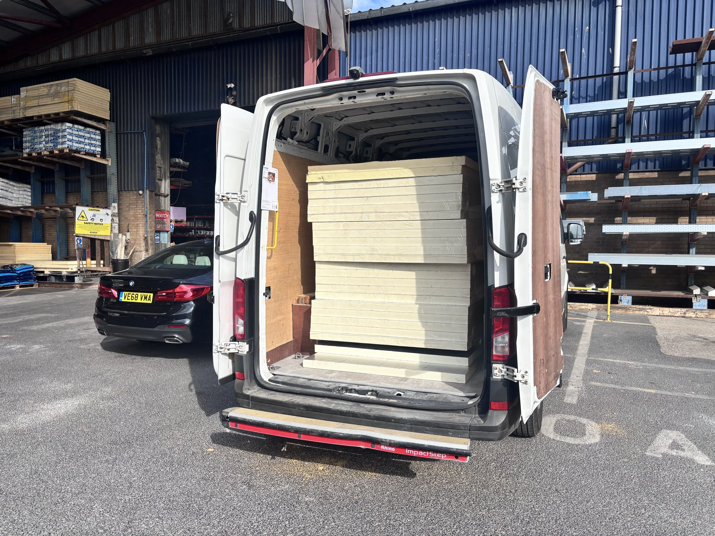 Trade supplies and commercial materials prepared for courier collection