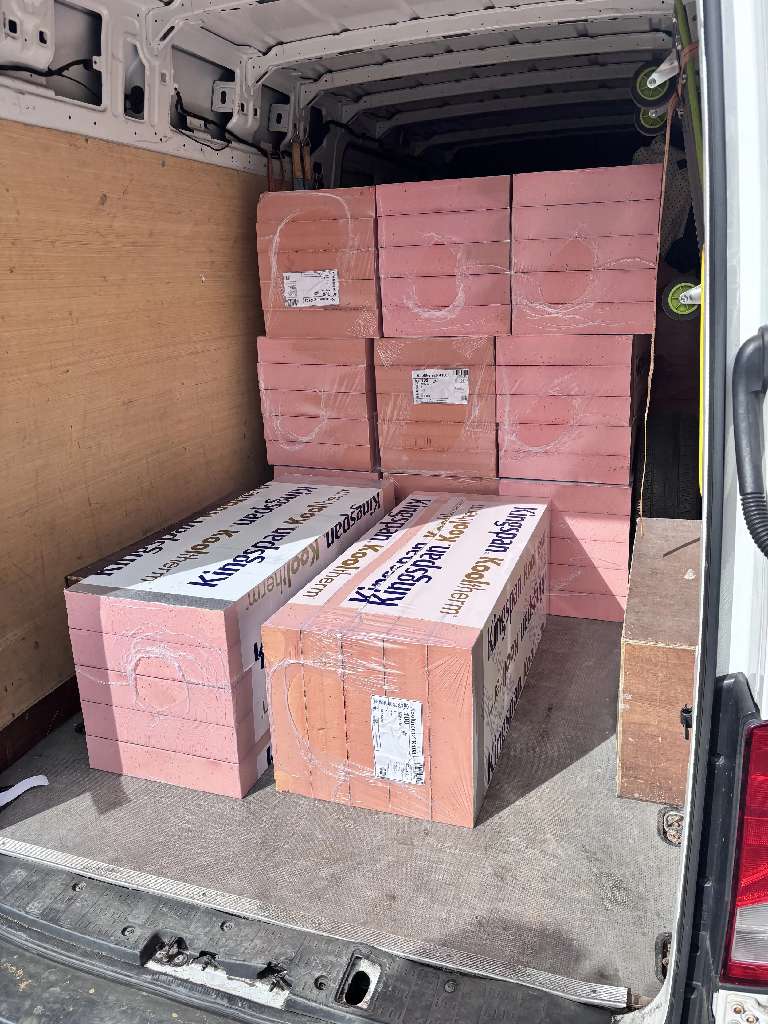 Kingspan insulation load in van