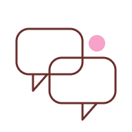 Two chat bubble icons