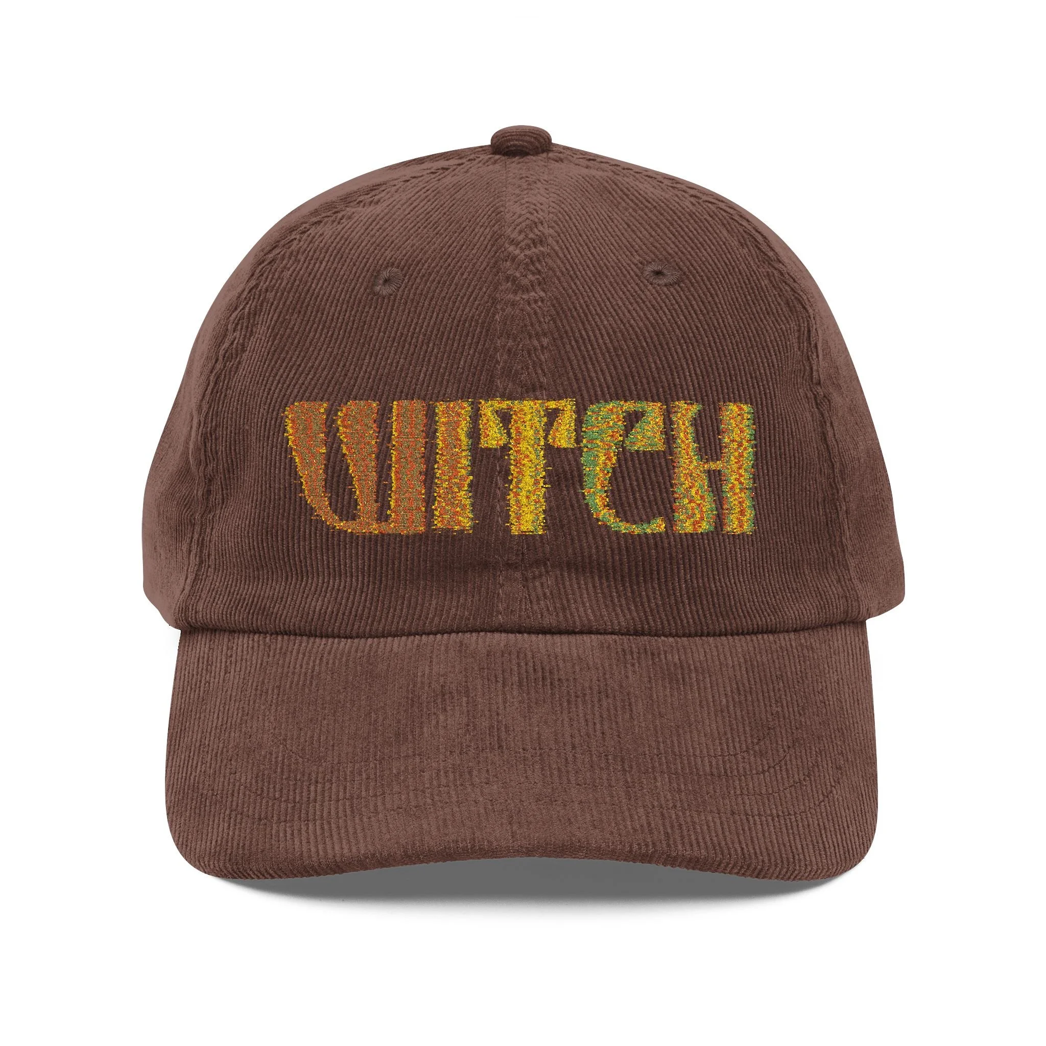 Corduroy 'Witch' Embroidered Cap