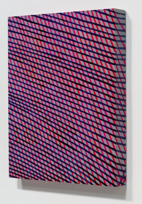 Falling Indigo Diamonds. 
Side view.
