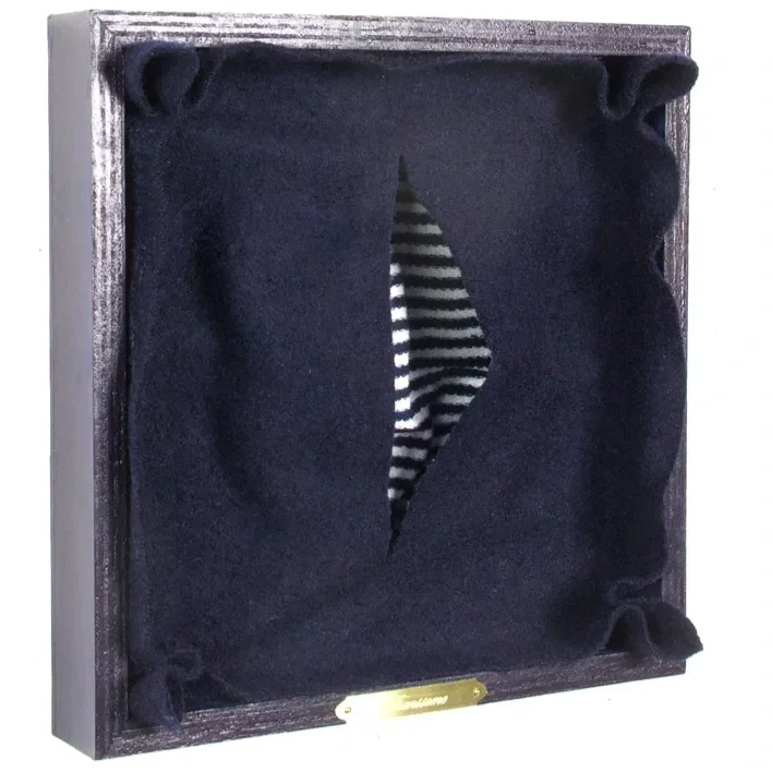 Transsome (side view)
2016
Wool, cotton, brass, acrylic, wood panel
10 x 10 x 2 inches