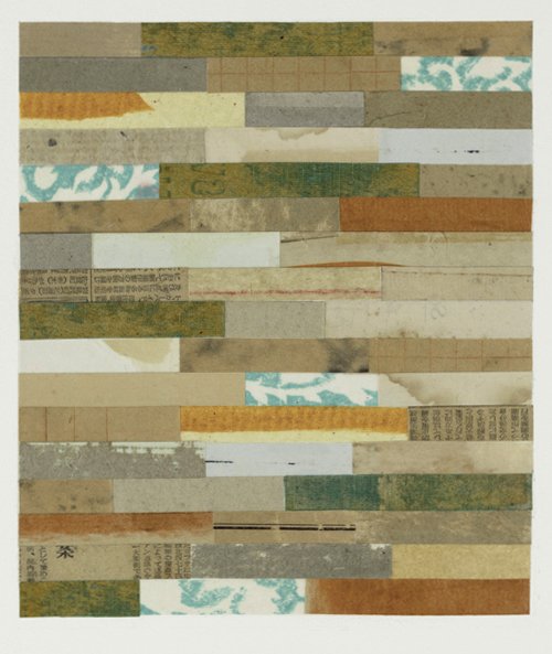 Trove, 2017
Vintage found paper and block print collage, acrylic medium on 400 lb. rag Fabriano paper
Paper size: 12.25 x 10.25 inches
Image size: 8.25 x 7.25 inches