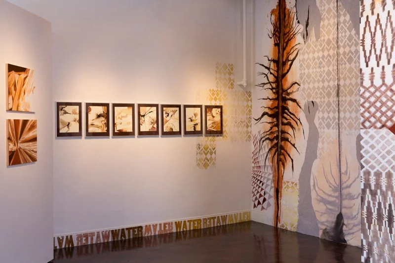 Higher Ground, 2017
Installation view with ink drawings
The Compound Gallery