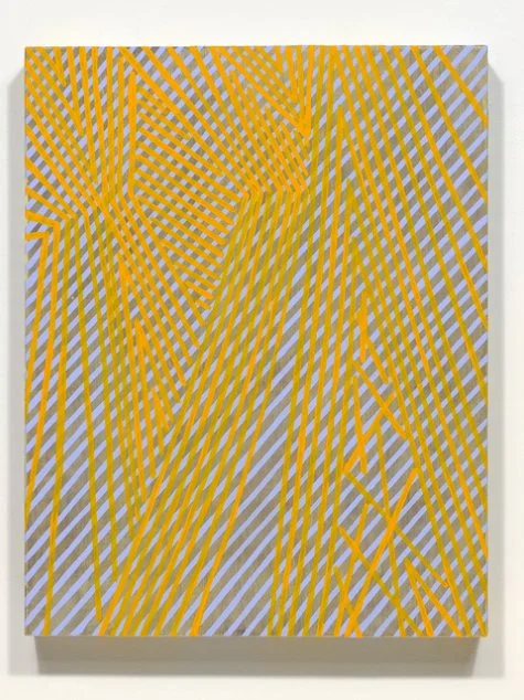 Crossed Arrows.
2013, acrylic and phosphorescent acrylic on panel. 14″ x11″ x2″.