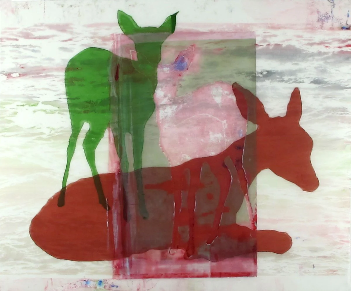 Ocean Deer 3
2013
Screenprint with watercolor pigment on drafting film
14 x 17 inches