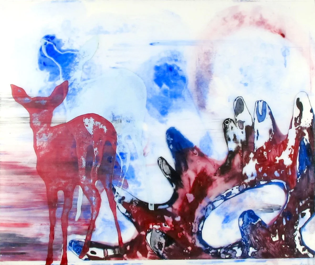 Ocean Deer 7
2013
Screenprint with watercolor pigment on drafting film
14 x 17 inches